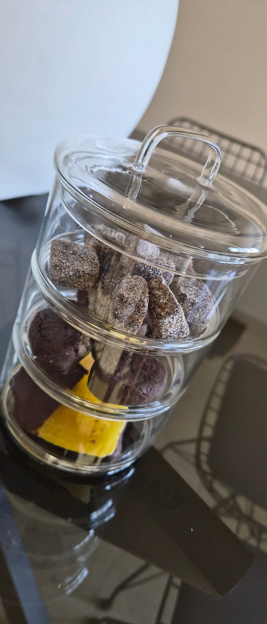 3-tiers Glass jar with lid