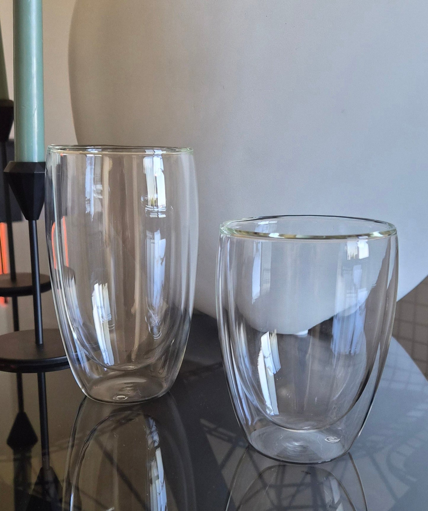 Double wall glass mug