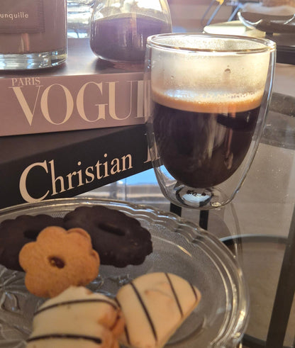 Double wall glass mug