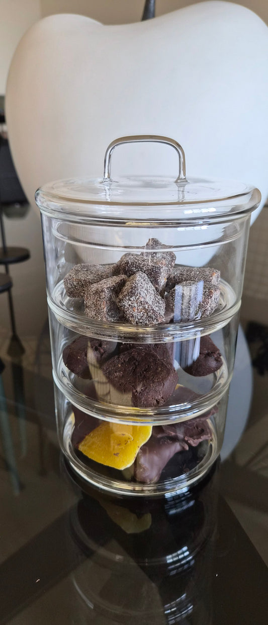 3-tiers Glass jar with lid